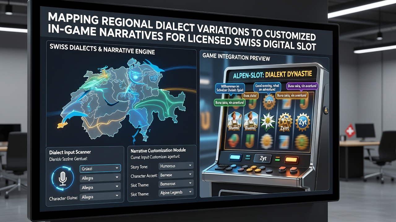 Technical diagram of dialect mapping workflow in Swiss slot game development